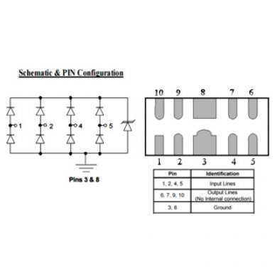 ESD Suppressors TVS Diodes RAILCLAMP 4 LINE