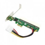 Adaptador Riser PCIE x1 para PCI 32 Bits Chipset ASM1083 chip, conector de alimentação molex integrado