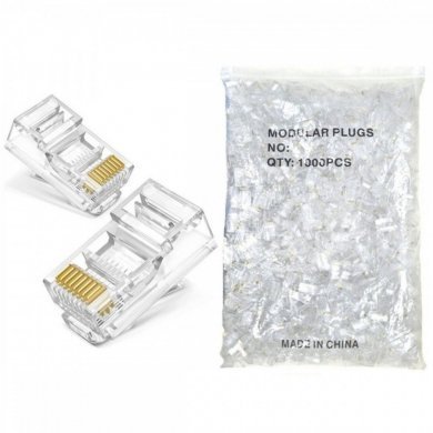 RJ45-CAT5E-1000 Exbom Conector RJ45 CAT5e UTP 1000 unidades