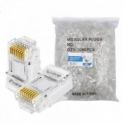 Exbom Conector RJ45 CAT5e UTP 1000 unidades banhado à ouro