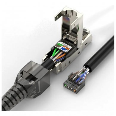 RJ45-CAT.6A-BLINDADO Conector Modular Ethernet Rj45 Cat6a Blindado