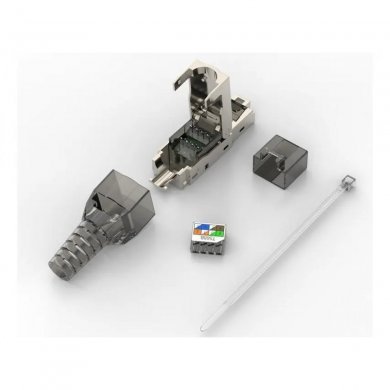 RJ45-CAT.6A-BLINDADO Conector Modular Ethernet Rj45 Cat6a Blindado
