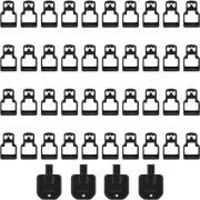 Kit com 40 travas de proteção RJ45 e 4 chaves cor preto feito em PETG na impressão 3D