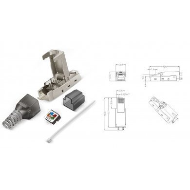 RJ45CAT6A Conector RJ45 Macho CAT.6A Blindado