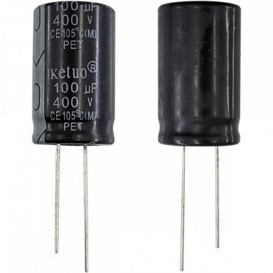 Kit 10x capacitor eletrolitico 100uF 400V 18x30mm