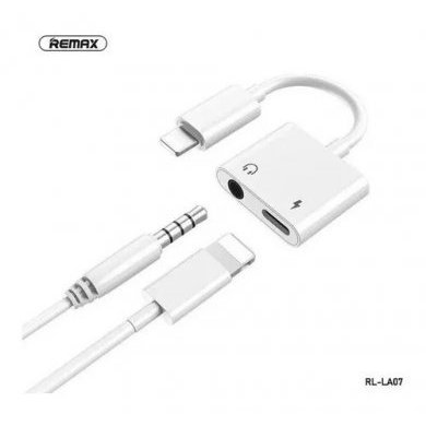 Remax adaptador para  Iphone 2 em 1 Branco