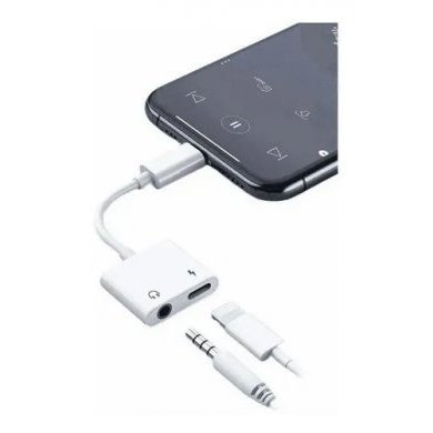 Remax adaptador para  Iphone 2 em 1 Branco