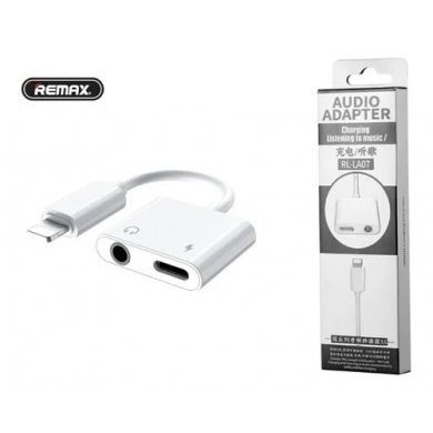 Remax adaptador para  Iphone 2 em 1 Branco