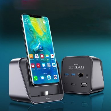 ROCK Tipo-C Docking Station Cube 7 em 1