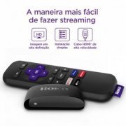 Dispositivo de Streaming Roku Express Player 1080p Full HD transforma sua TV em Smart TV com controle remoto e cabo HDMI