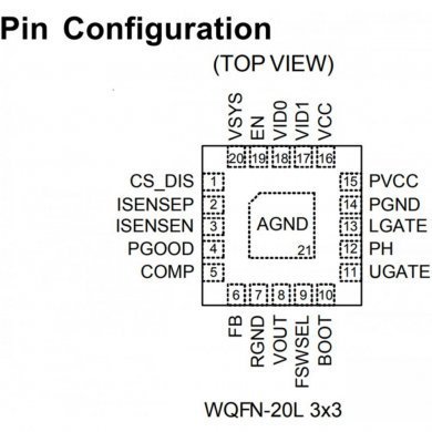 Ci RT6543A ML=7M ou ML=4L PWM WQFN-20 (Kit 2x)
