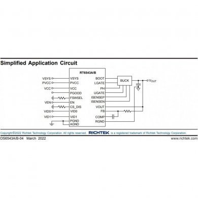 Ci RT6543A ML=7M ou ML=4L PWM WQFN-20 (Kit 2x)