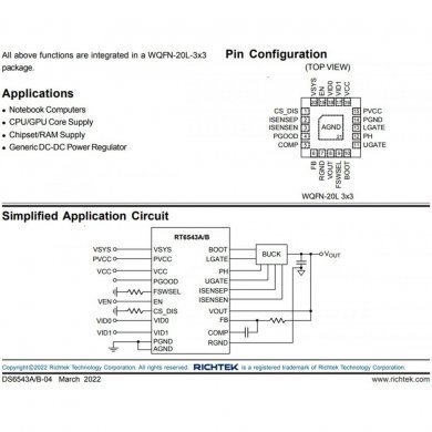 Kit 5x Ci controlador PWM RT6543BGQW