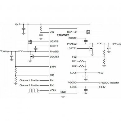 CI Controlador PWM RT6575D 5A=AL QFN20