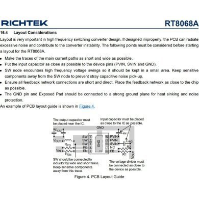 RT8068AZQW 5x unidades Ci RT8068A PWM Buck converter 3A 1Mhz WDFN-10