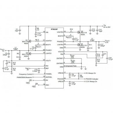 RT8223P CI RT8223 controlador PWM step-down QFN24 SMD