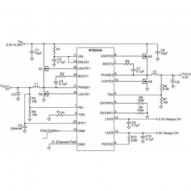 CI 8A 3A RT8243A PWM QFN20 SMD