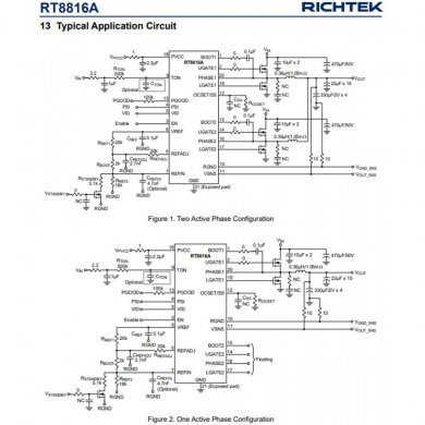 RT8816AGQW Ci RT8816A PWM de fase dupla SMD WQFN20