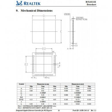 RTL8111E Ci de rede Gigabit Realtek original (Kit 3x)