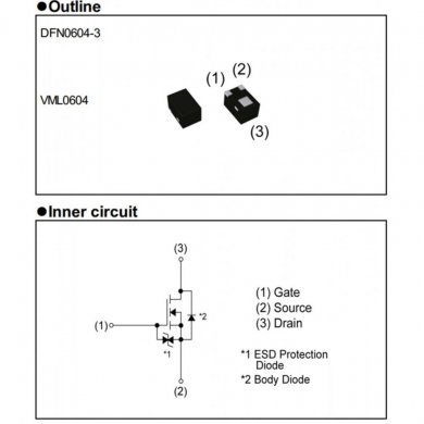 Ci N-Mosfet 20V 150mA 3-XFDFN (Kit com 20 und)