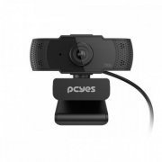 PCYES webcam Raza HD 720p USB 2.0 preto plug and play com microfone integrado e suporte para tripé integrado