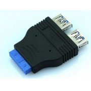 Adaptador 20 pinos para 2 USB 3.0 fêmea 