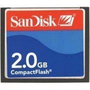 Foto de SANDISKCF2GB Sandisk Compact Flash 2GB Red and Blue Leitura: 18mb/s GRAVAÇÃO 13mb/s
