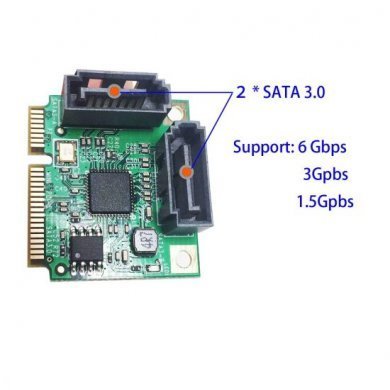 Conversor Mini PCI-e para SATA 3.0 6Gbs