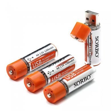 SB-2126 Sorbo Pilha AA Recarregavel USB 1.5V 1200mAh