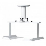 Suporte para  projetor de teto com bandeja branco Possui ajuste de altura e ajudte lateral