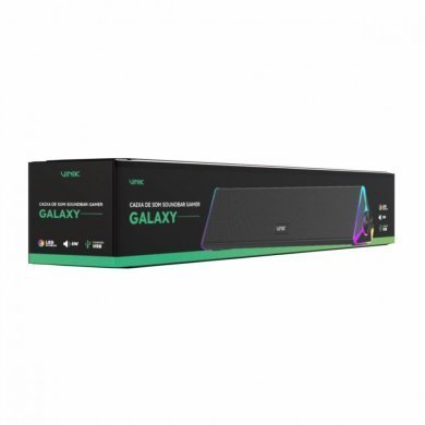 Vinik soundbar gamer Galaxy 2.0 6W Led Rainbow preto