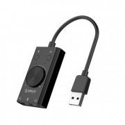 Foto de SC2-BK-EP Orico Placa de Audio USB Estéreo SC2 com 3 entradas Auxiliares ( Fone, Microfone e P3) Co