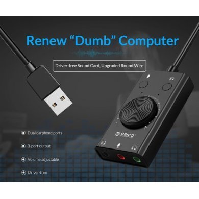 Orico Placa de Audio USB Estéreo SC2