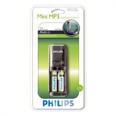 SCB1220NB/27 Carregador de Pilhas Philips SCB1220NB, para Pilhas AA e AAA