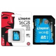 Cartão de Memória Kingston 16GB Ultimate Classe 10 Taxa de Transferência 35MB/s