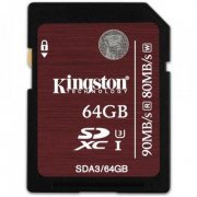 Cartão de Memória Kingston 64GB SDXC UHS-I U3 4K2K Classe 3