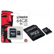 Cartão MicroSDHC Kingston 64GB Classe 10 Acompanha Adaptador SD