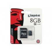 Cartão Kingston Micro SDHC 8GB Classe 4 Capacidade de 8GB, Taxa mínima de transferência de dados de 4MB/s, aco