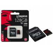 Cartão de Memoria Kingston 128GB Classe 10 Micro SDXC UHS-I U3 com Adaptador SD
