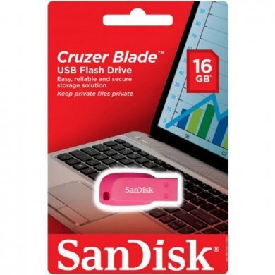 SDCZ50C016GB35PE Sandisk Pen Drive Cruzer Blade 16GB Rosa