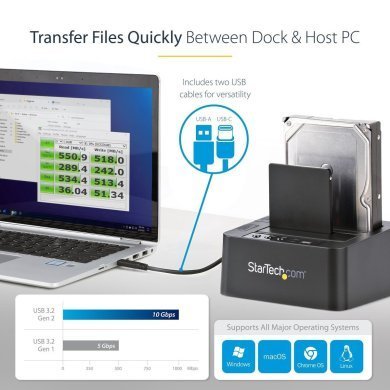 SDOCK2U313R Startech dockstation 2 baias HD/SSD SATA 3 USB-A/C 10Gbps