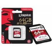 Kingston Cartão de Memoria 64GB SDXC 4K 100R/80W UHS-I U3 V30 CANVAS REACT