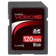 Cartão de Memória SanDisk Video HD SDHC 8GB Card, PN: Capacidade : 8GB, Tipo de cartão: Secure Digital - SD, M