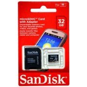 SanDisk Cartao de Memoria MicroSD 32GB Classe 4 a Prova de Agua para Smartphone, acompanha adaptador