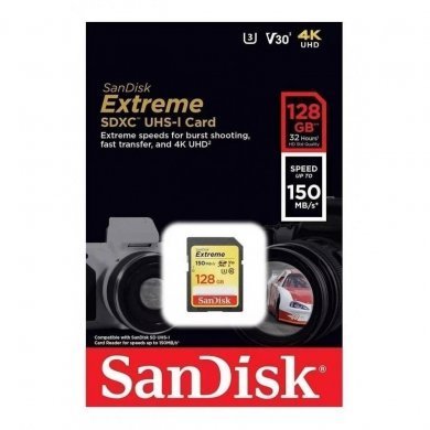 SDSDXV5-128G-ANCIN Sandisk Cartão de Memoria 128GB Extreme SDHC