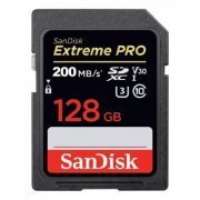 Sandisk Cartão de Memória 128GB Extreme Pro SDXC Leitura 200MB/s Escrita 90MB/s UHS-I U3 C10 V30