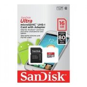 SanDisk Cartão Ultra MicroSDHC 16GB Classe 10