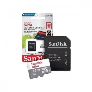 SanDisk cartão 32GB microSDHC UHS-I com adaptador