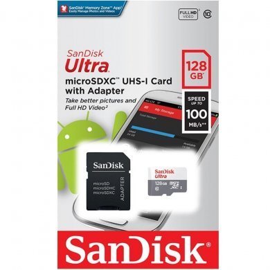 SDSQUNR-128G-GN3MA Sandisk Cartão de Memória Micro SD 128GB UHS-I