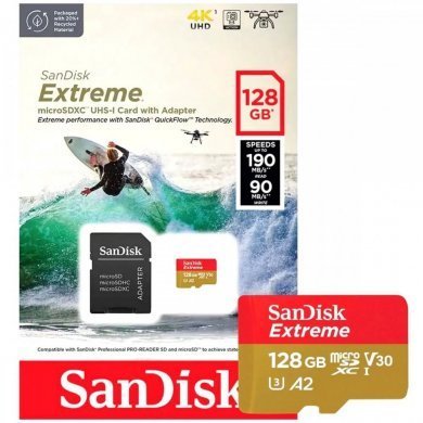SDSQXAA-128G-GN6AA SanDisk Cartão MicroSD Extreme 128GB Classe 10
